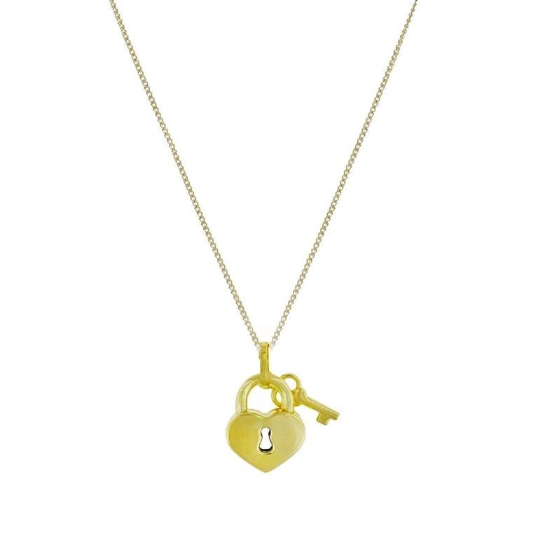Halsband 9k guld - lås och nyckel 46 cm