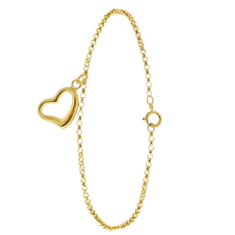 Armband 9K Guld - Hjärta 18,5 cm