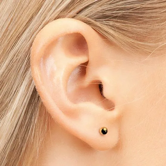 STUDEX - 1st guldpläterat örhänge, kula 3mm. 2