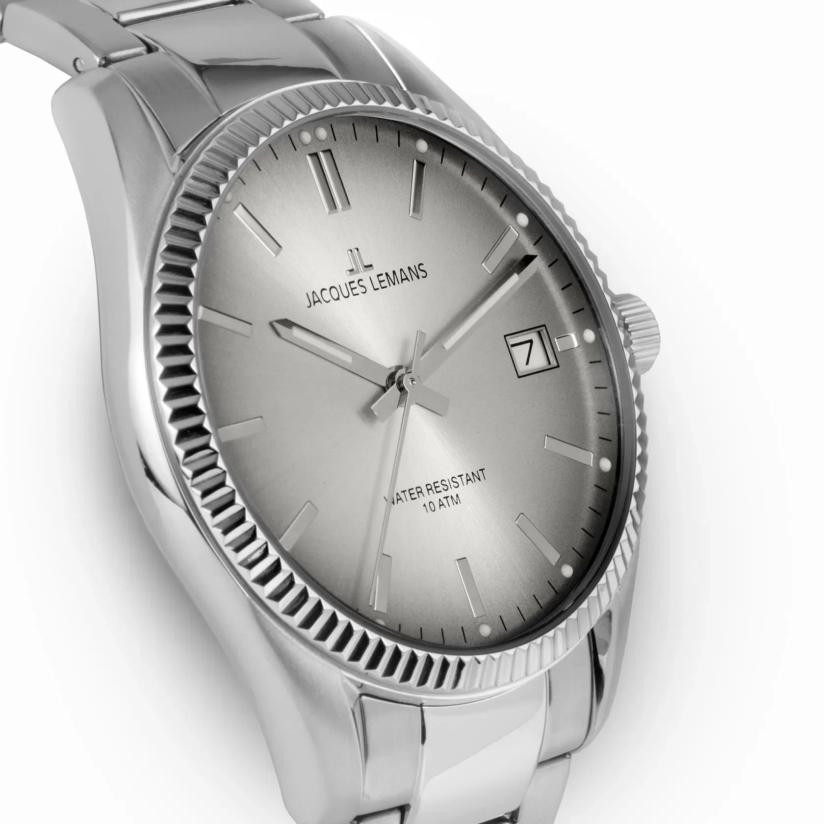 Jacques Lemans Derby - damklocka, vit/stål, 34 mm 4