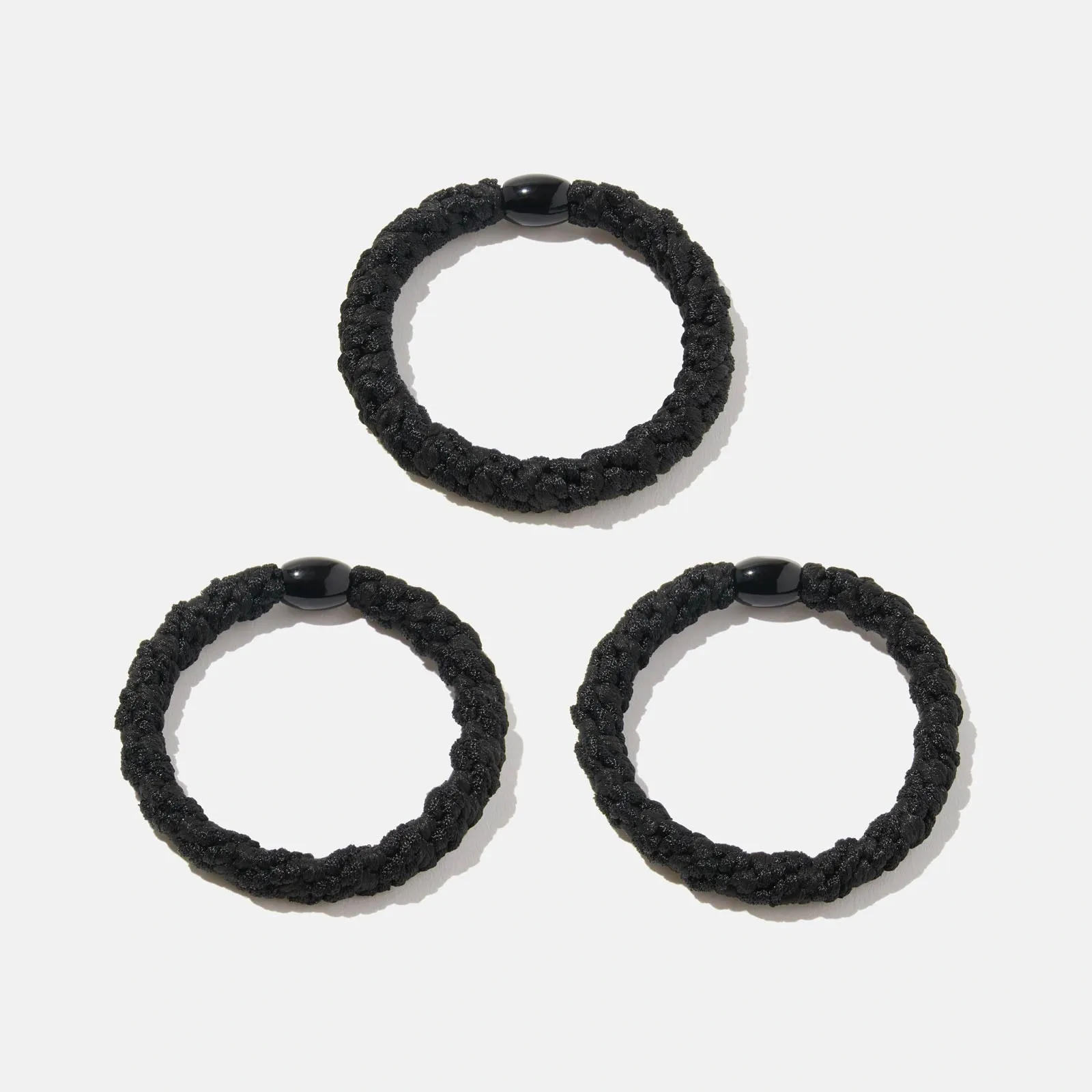 3-pack Flätade Hårsnoddar - Svart