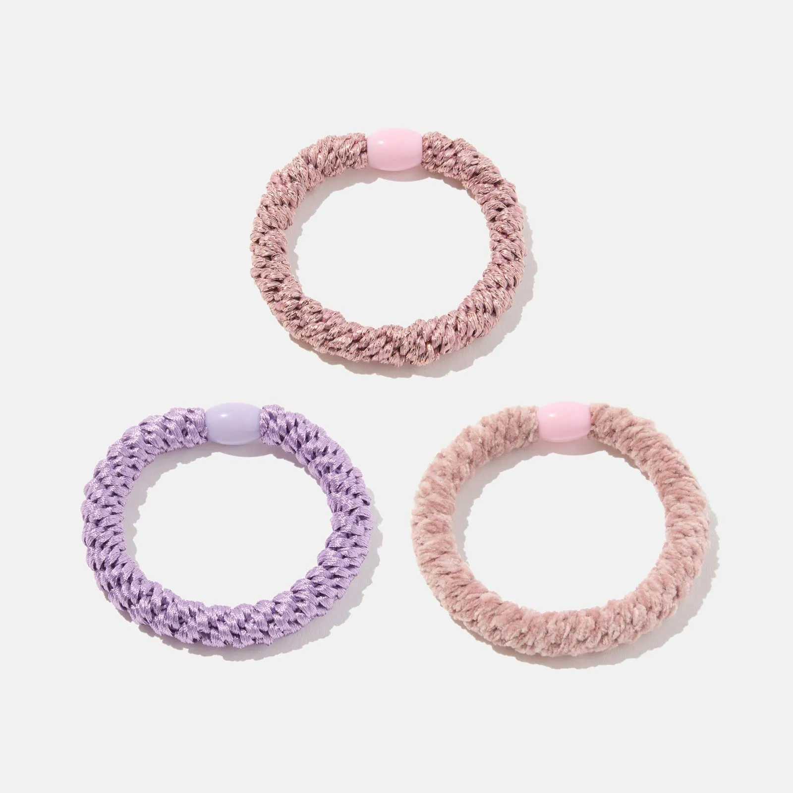 3-pack Flätade Hårsnoddar - Rosa