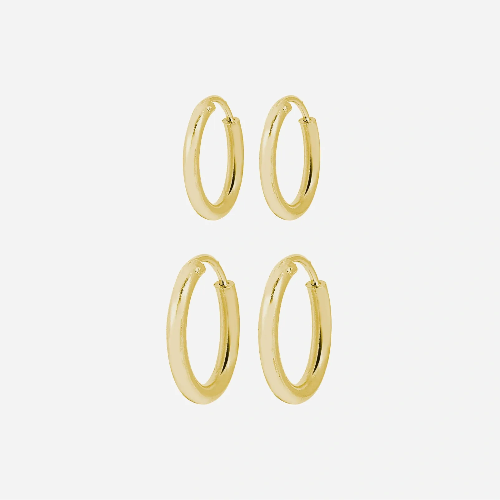 2-pack örhängen - guldfärgade hoops