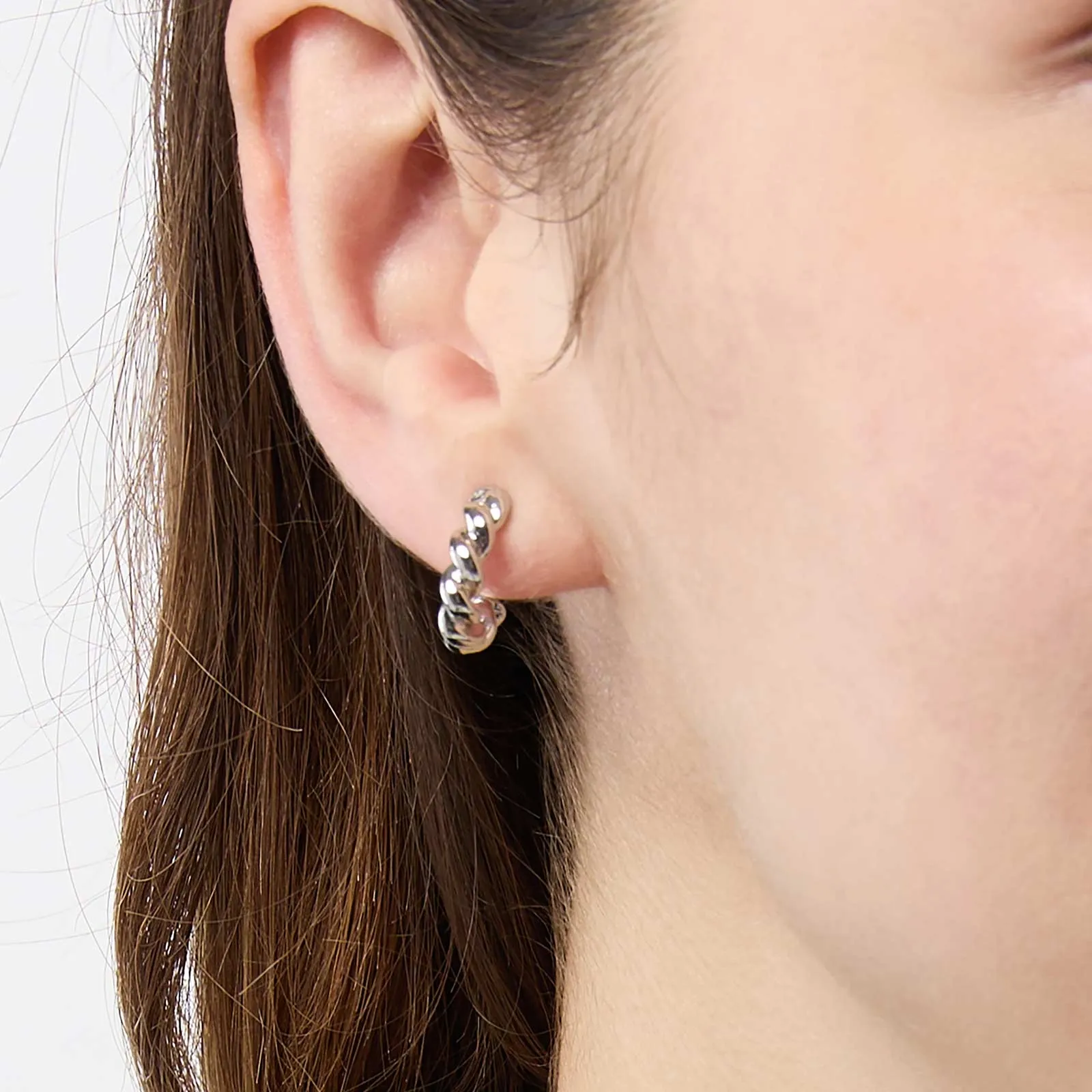 3-pack örhängen - silverfärgade hoops, 13mm 2