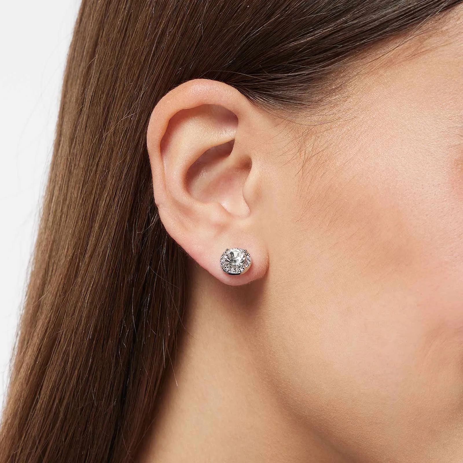3-pack silverfärgade studs - vita stenar 2