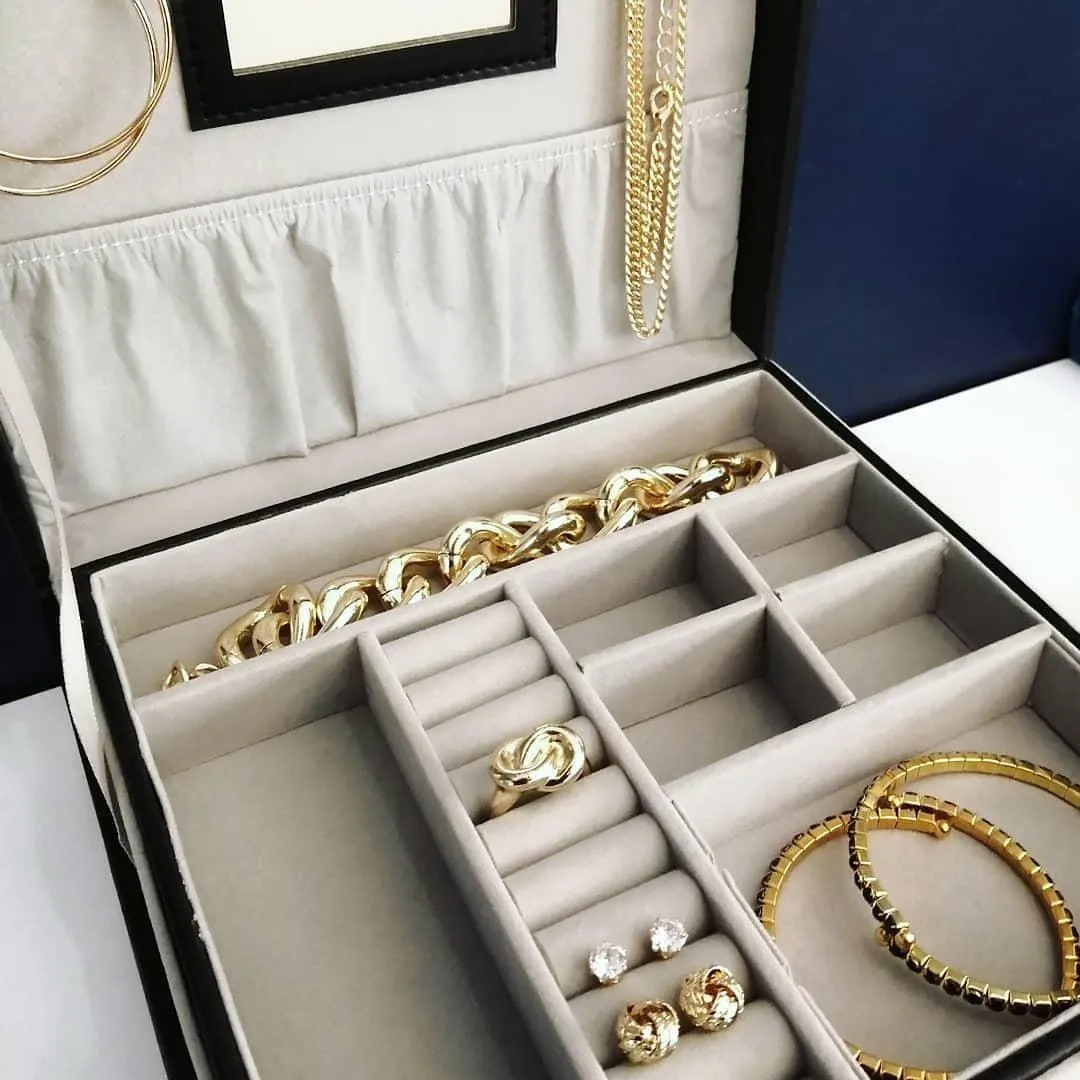 Svart smyckeskrin - kvadratiskt 2