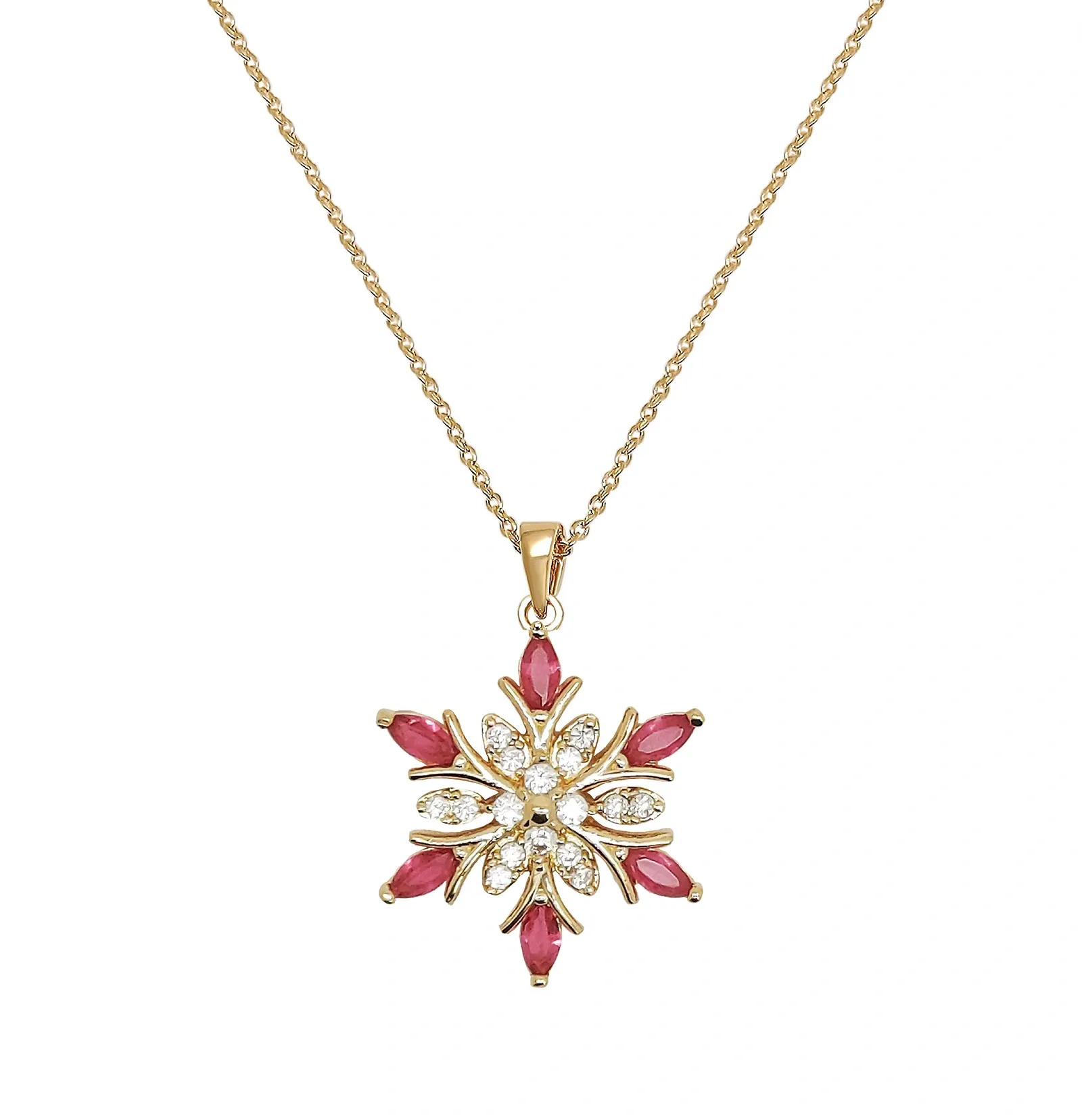 18k Guldpläterat halsband - snöflinga