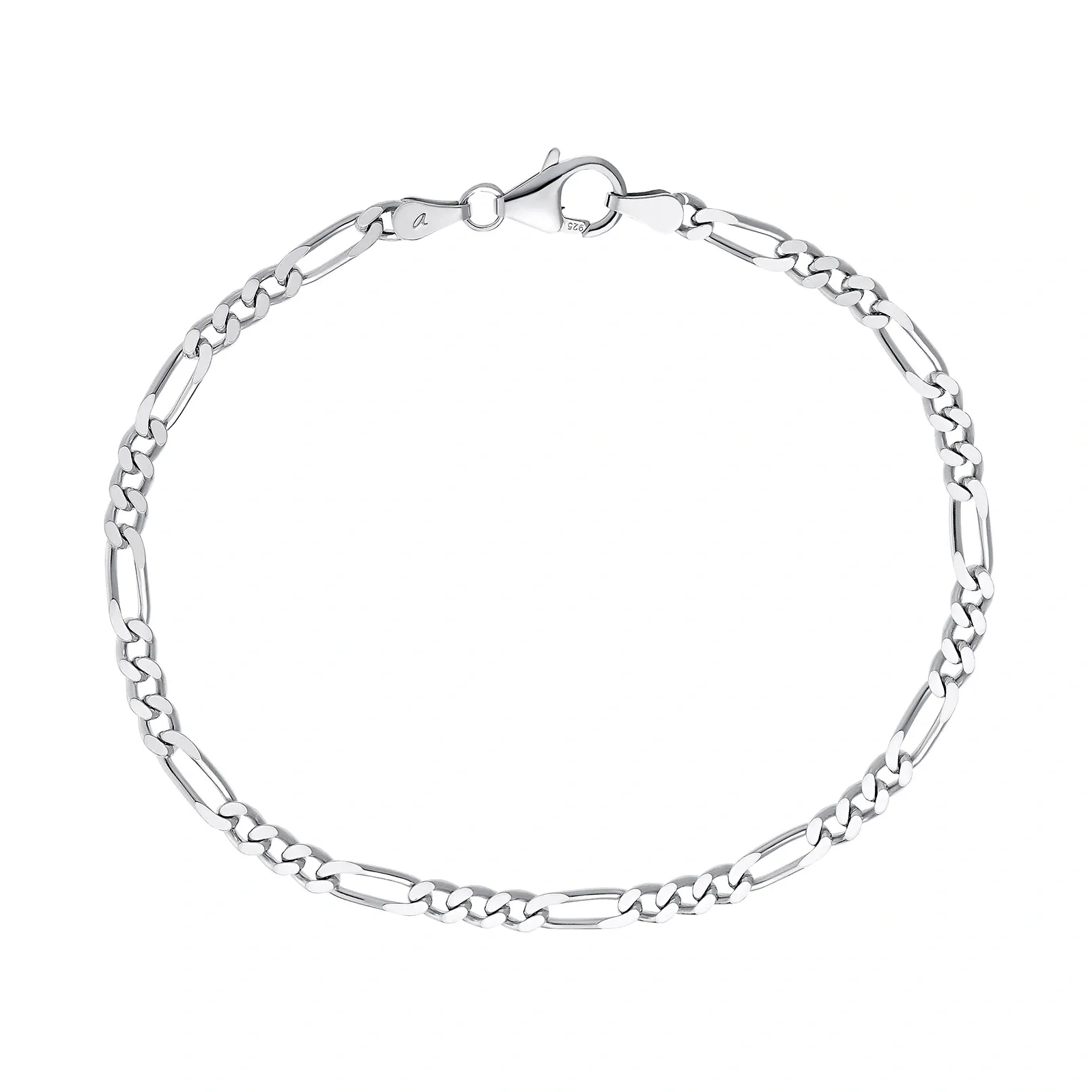 Armband 925 Sterling Silver - figarolänk 19 cm 1