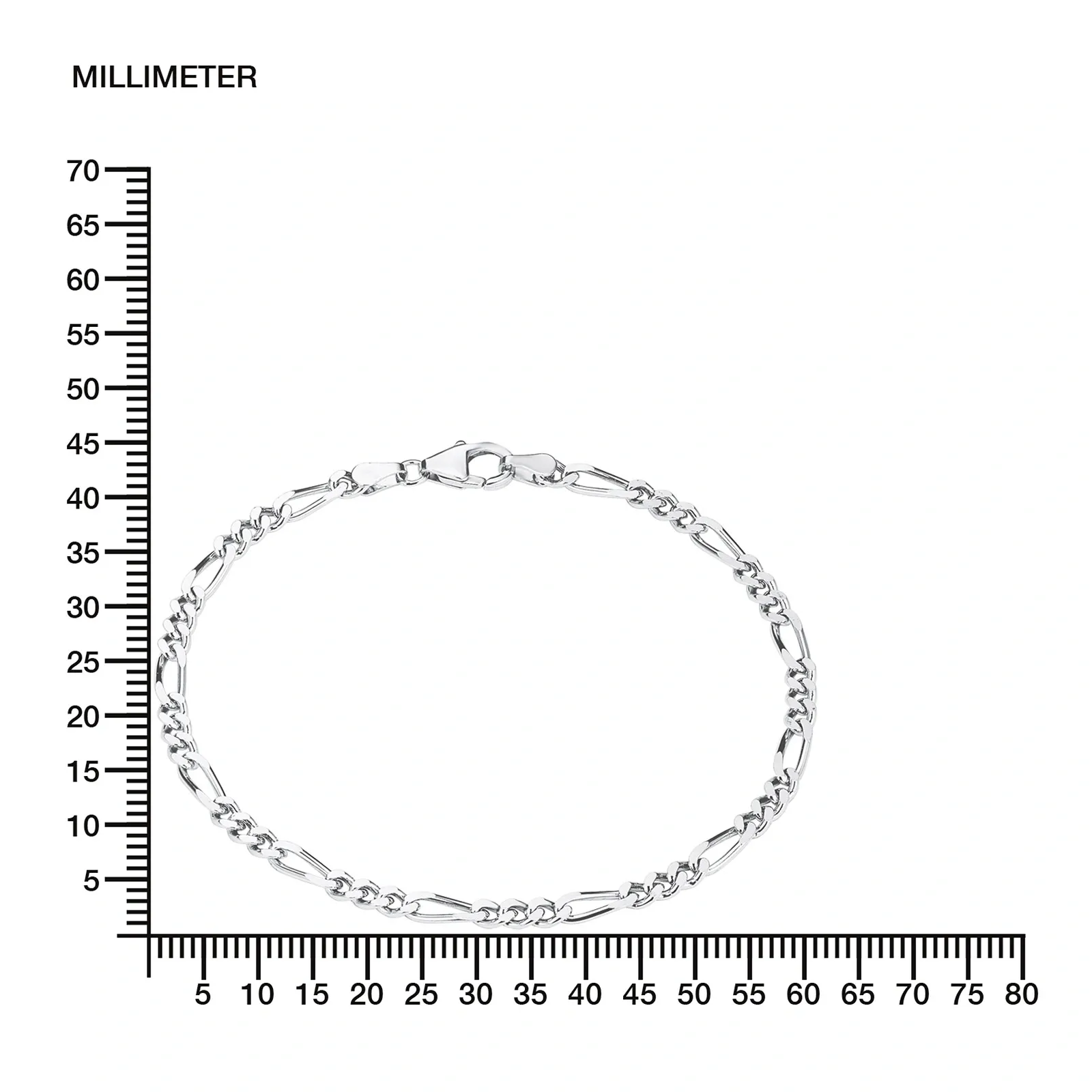 Armband 925 Sterling Silver - figarolänk 19 cm 5