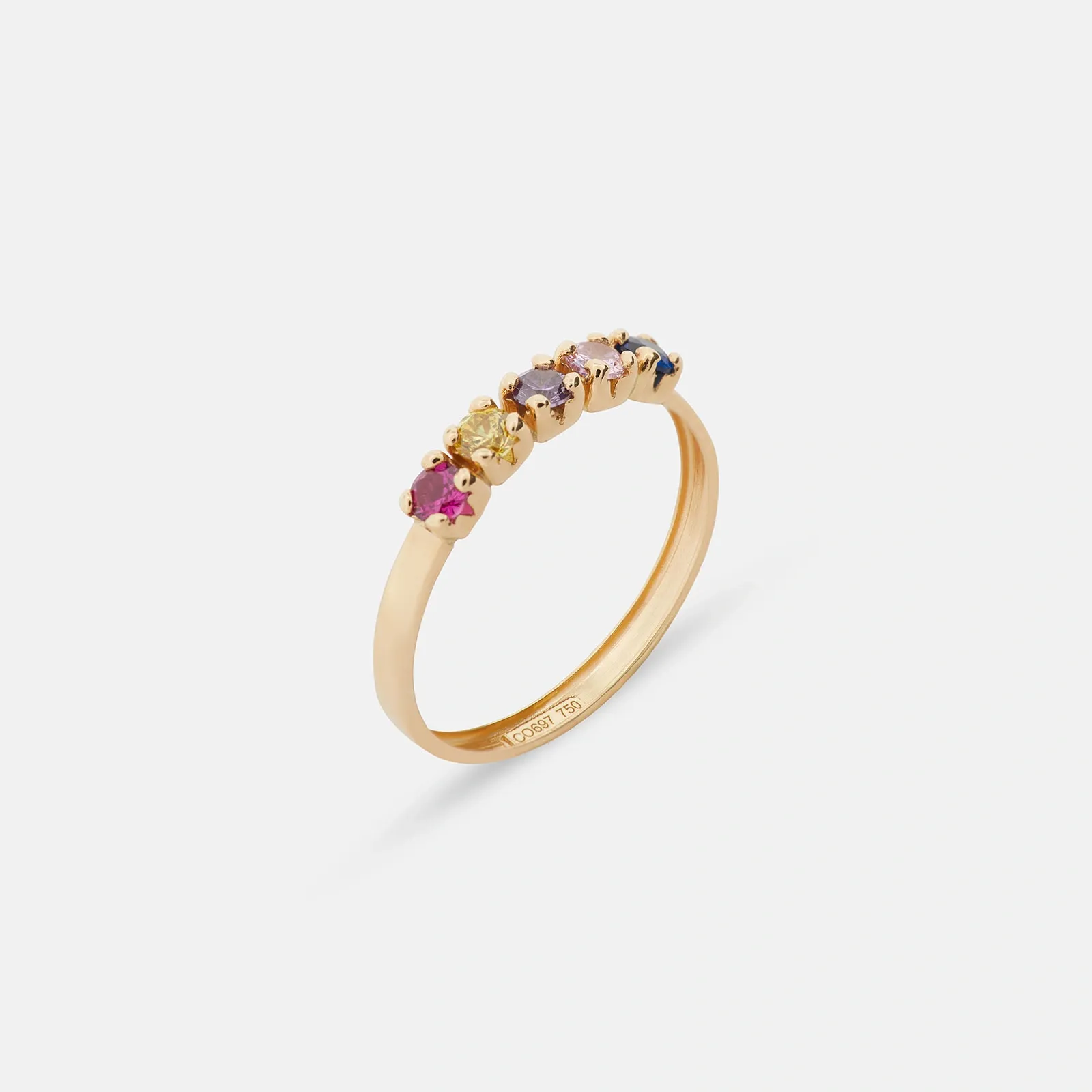 18k guldring - multifärgade Cubic Zirkonia, 16 1