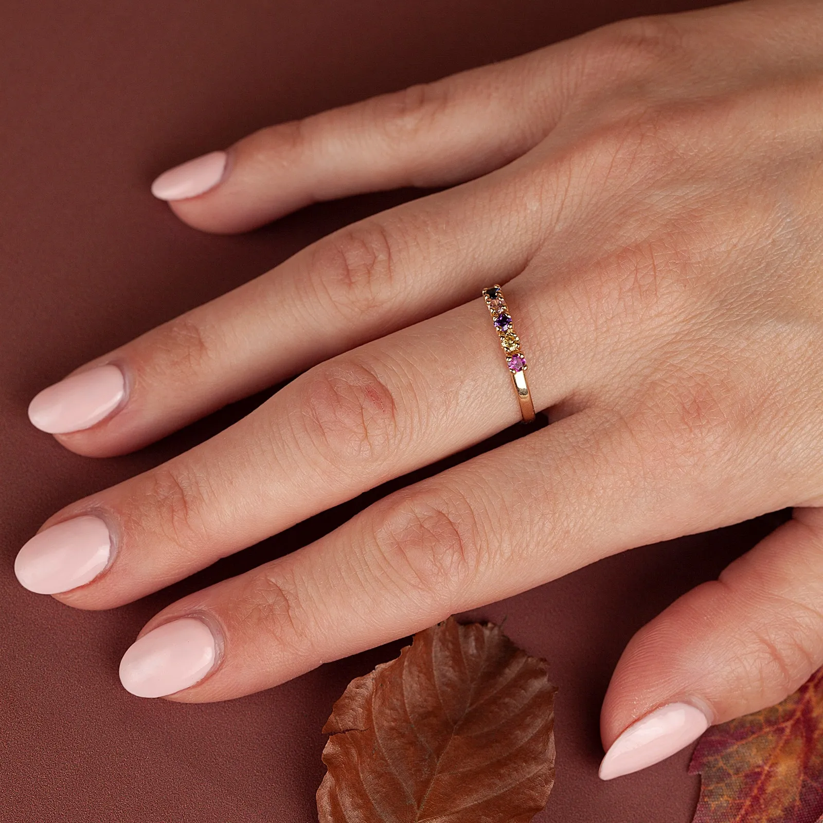 18k guldring - multifärgade Cubic Zirkonia, 16 5