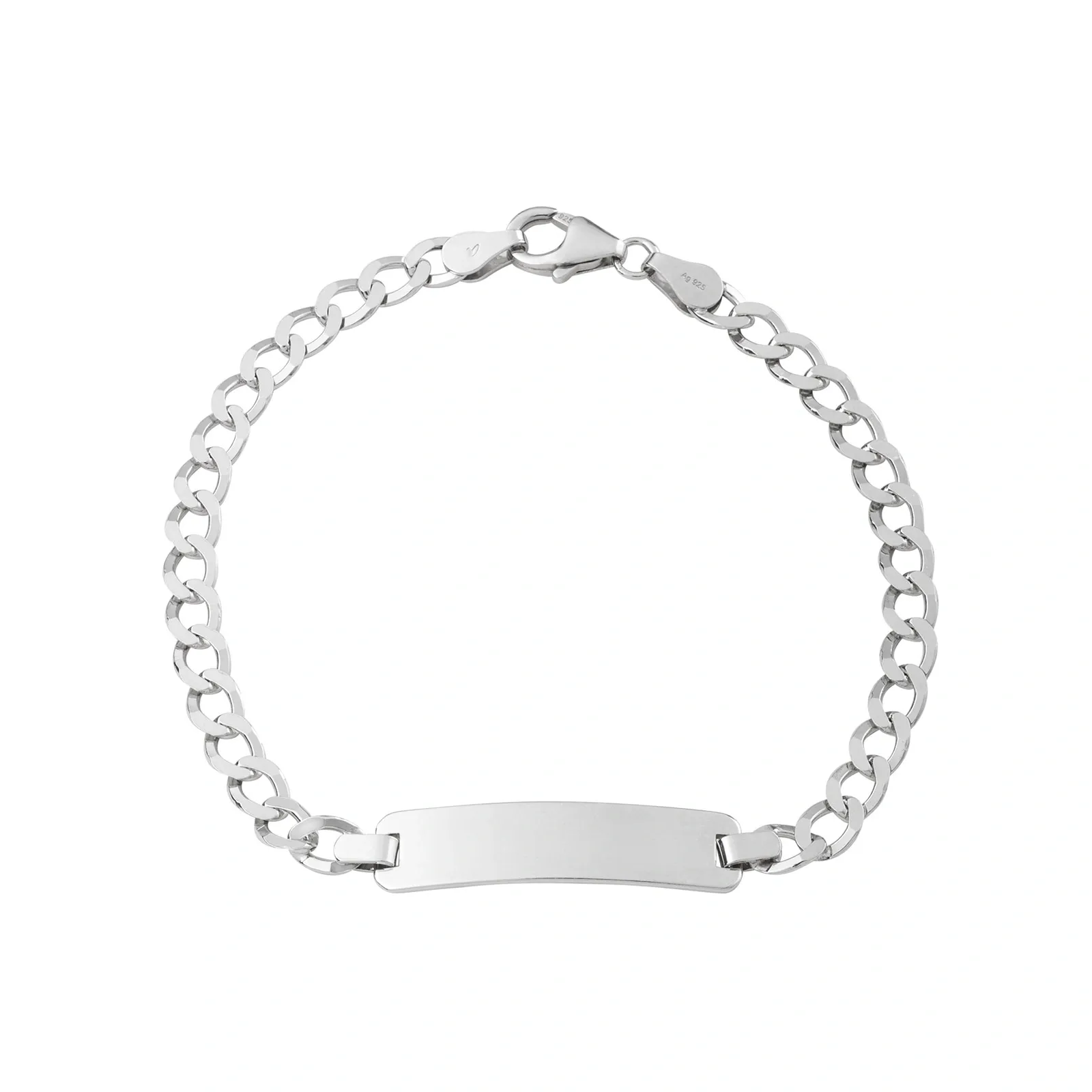 Armband 925 Sterling Silver - kedja & ID-bricka 19 cm 1