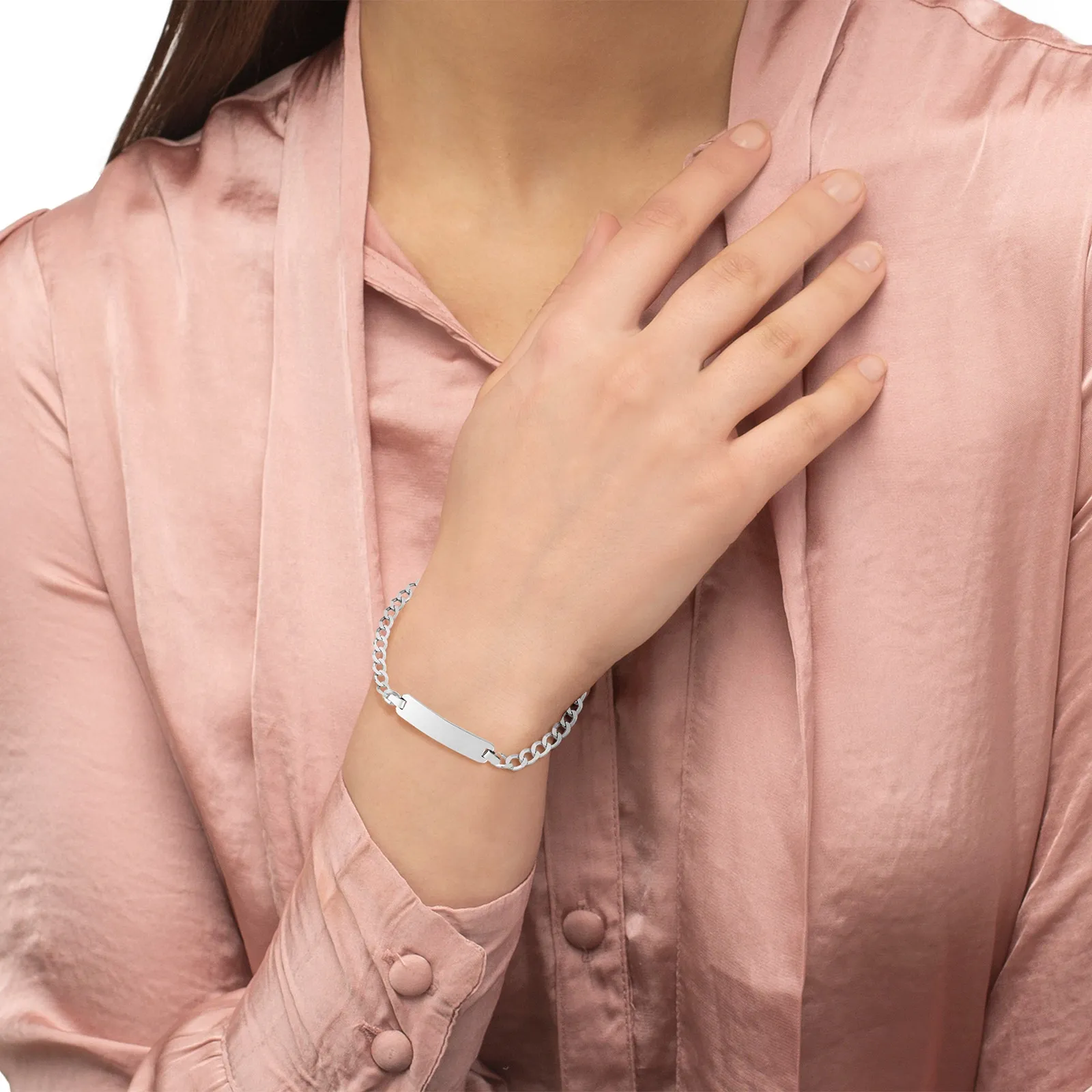Armband 925 Sterling Silver - kedja & ID-bricka 19 cm 2