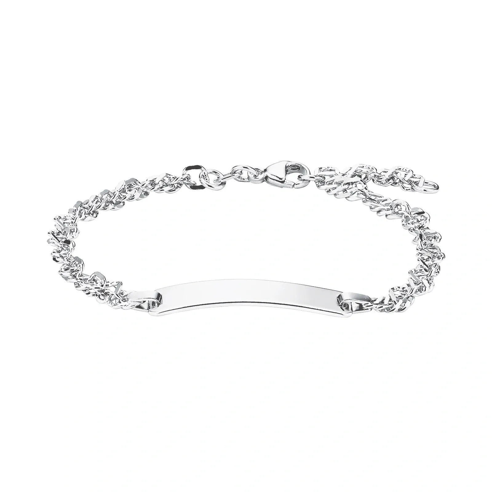 Armband 925 Sterling Silver - Singaporelänk & ID-bricka 1