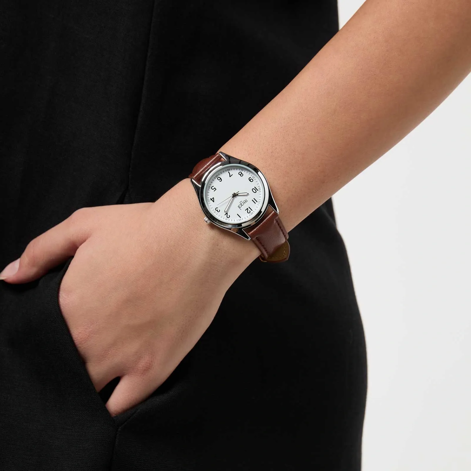 Regal Classic line - brunt band, silverton/vit, 36mm 2