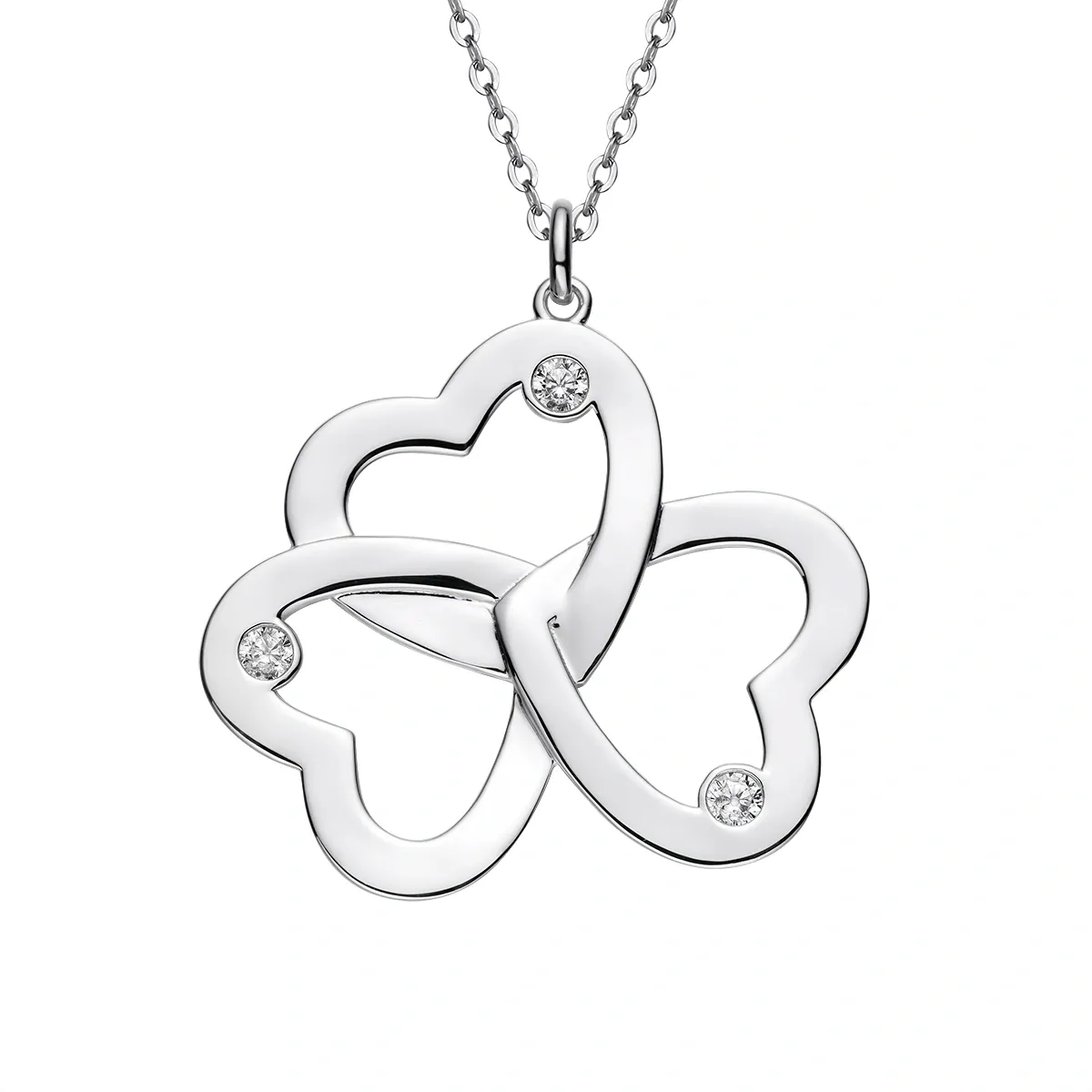 Gravyrhalsband 925 Sterling silver - 3 hjärtan